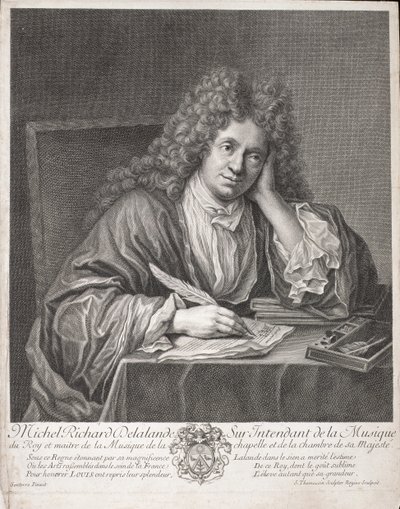 Michel Richard Delalande gegraveerd door Simon Thomassin door Jean Baptiste Santerre